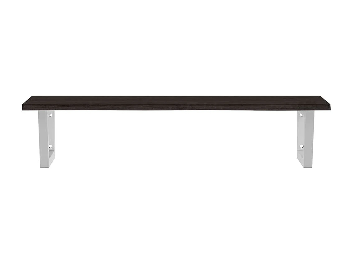 Étagère de vasque murale acier et bois de chêne massif