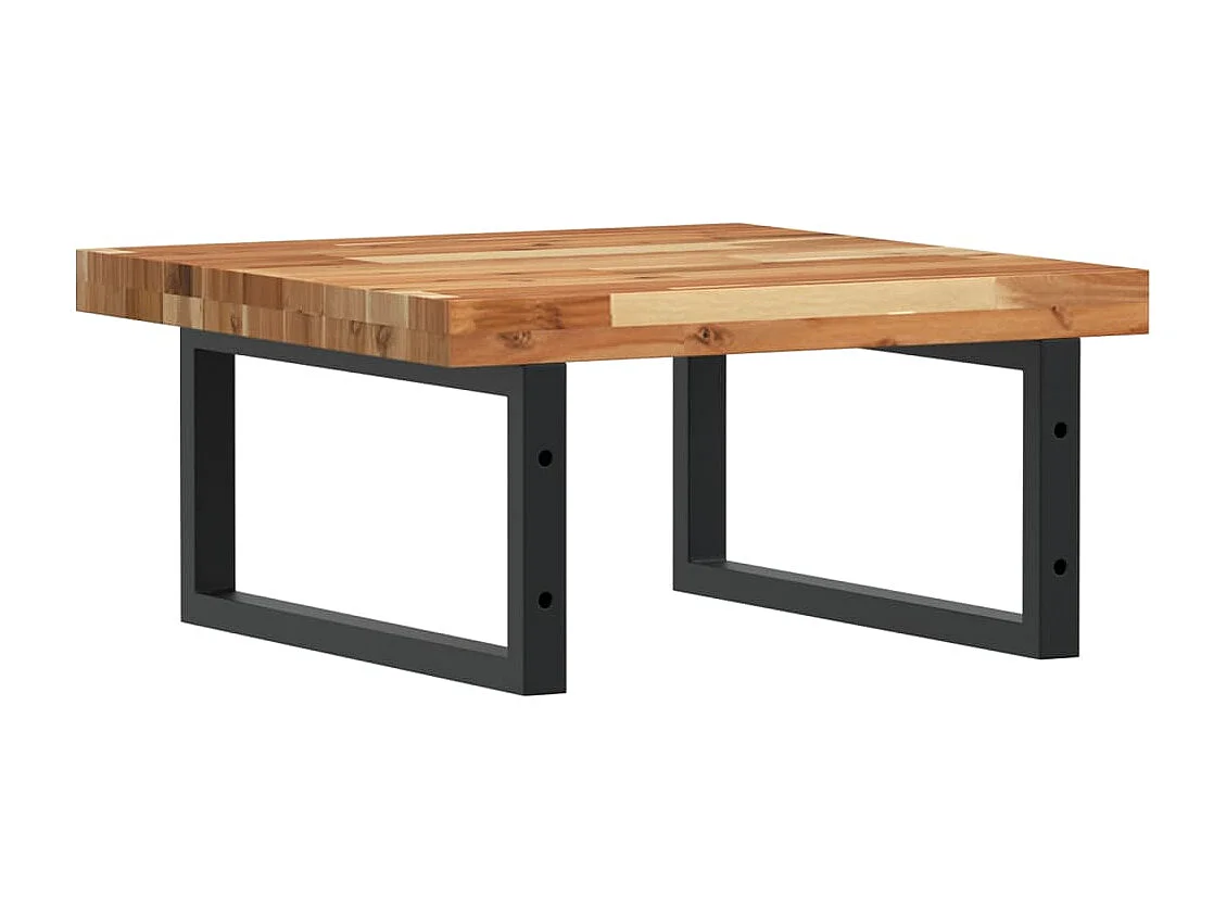 Étagère de vasque murale acier et bois massif d'acacia