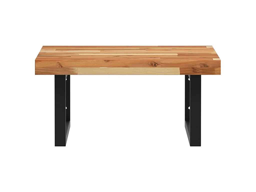 Étagère de vasque murale acier et bois massif d'acacia