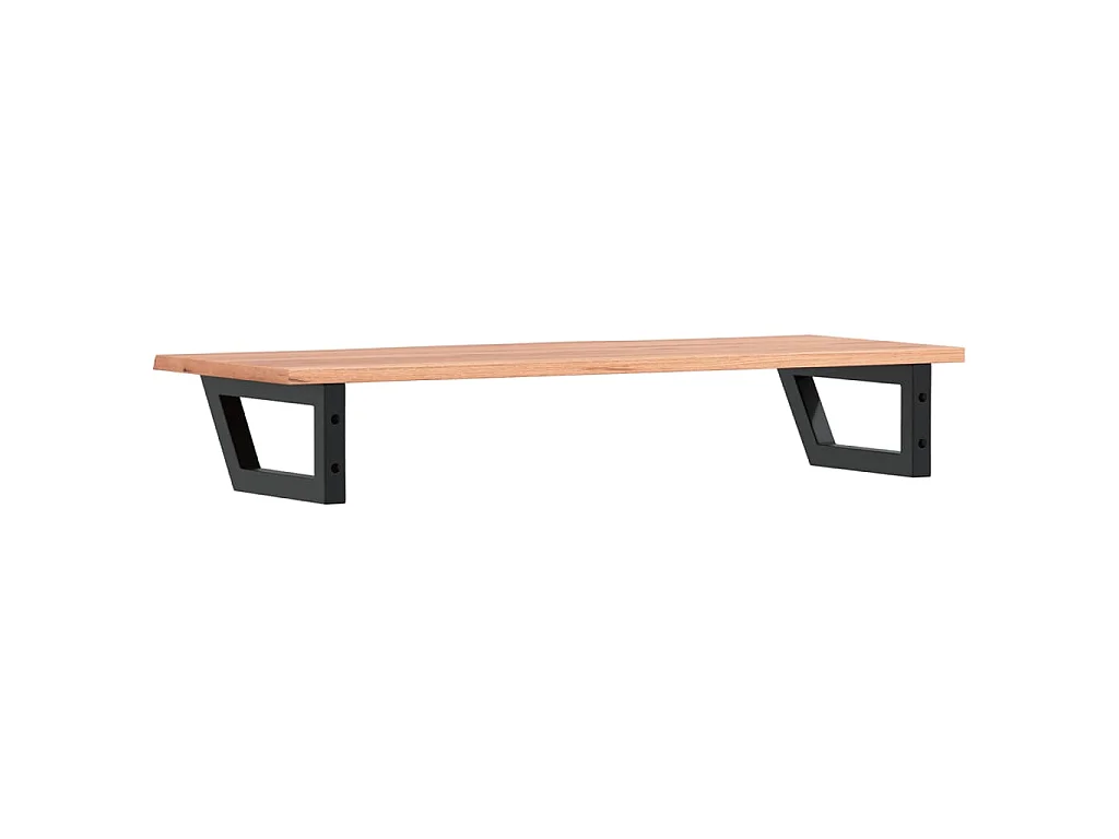Waschtischplatte mit Halterung Stahl und Massivholz Eiche
