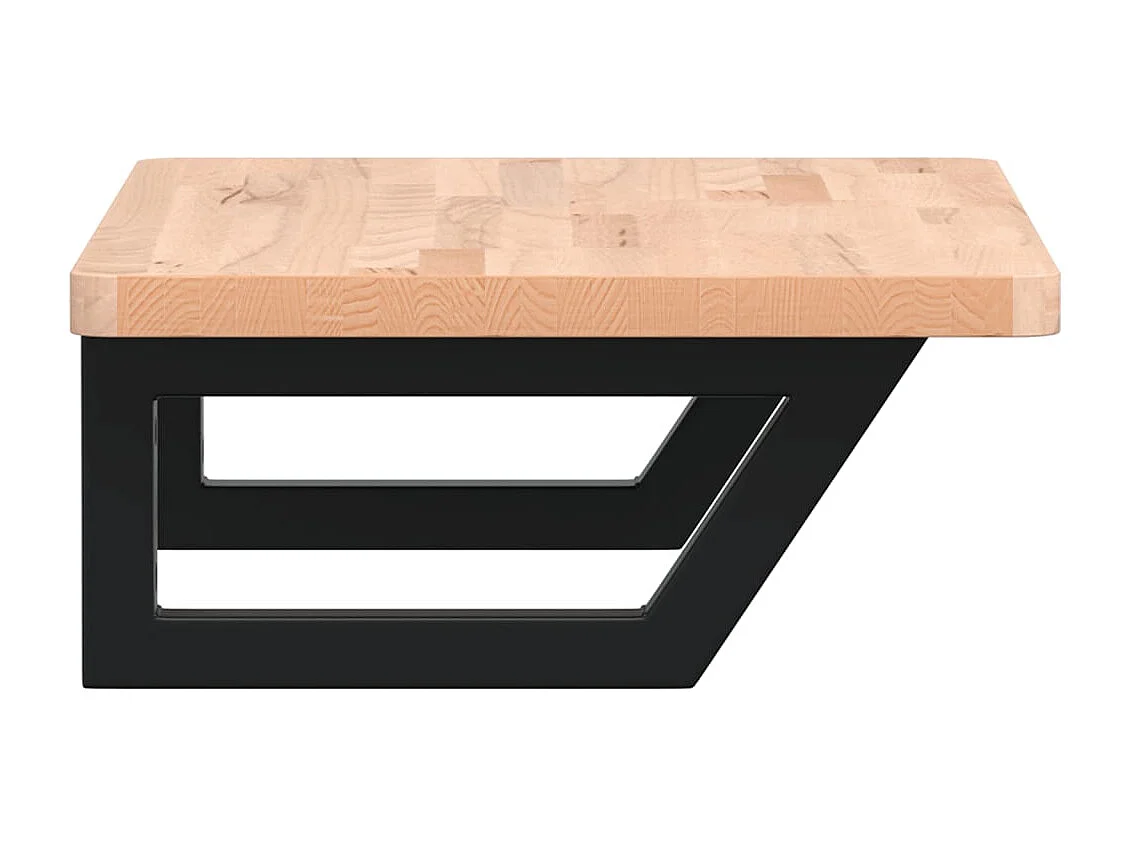 Waschbeckenregal Wandmontage Stahl und Massivholz Buche