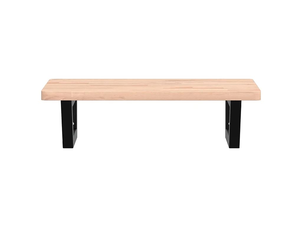 Badkamer wandschap staal en massief beukenhout