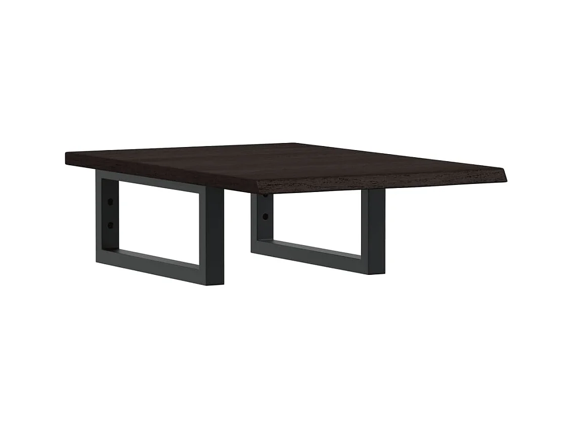 Waschtischplatte mit Halterung Stahl und Massivholz Eiche