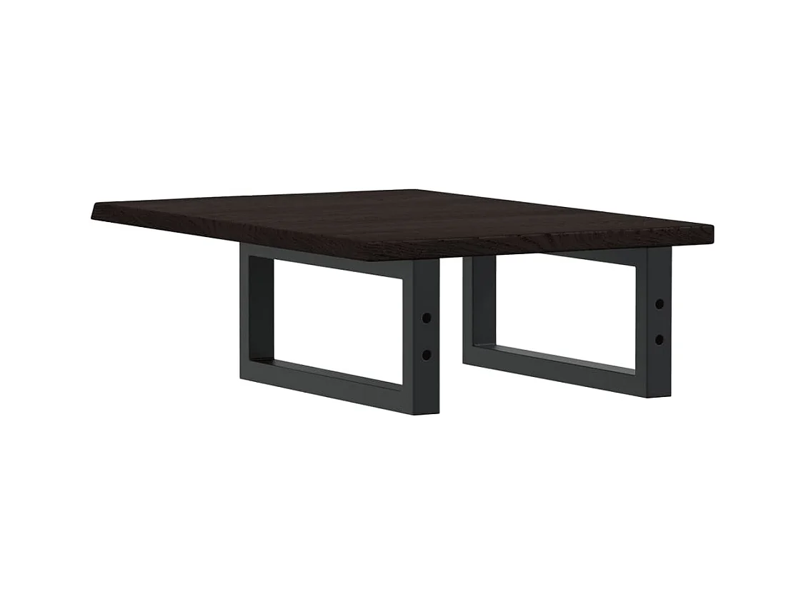 Waschtischplatte mit Halterung Stahl und Massivholz Eiche