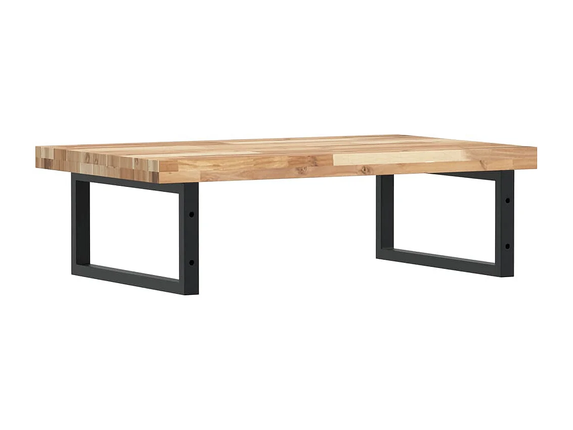 Étagère de vasque murale acier et bois massif d'acacia