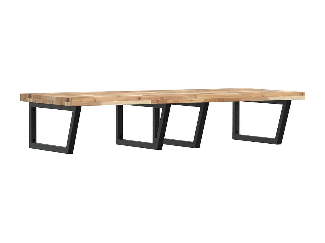 Waschbeckenregal Wandmontage Stahl und Akazienholz