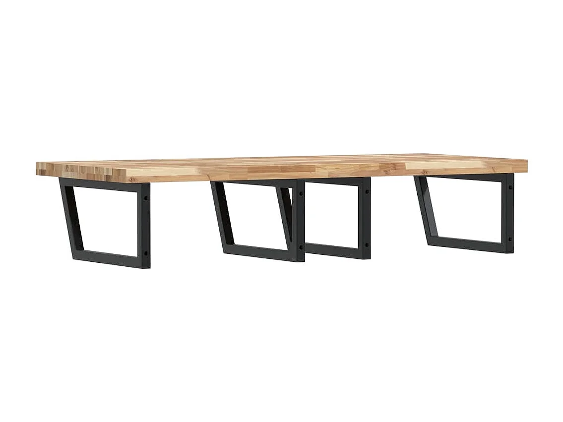 Waschbeckenregal Wandmontage Stahl und Akazienholz