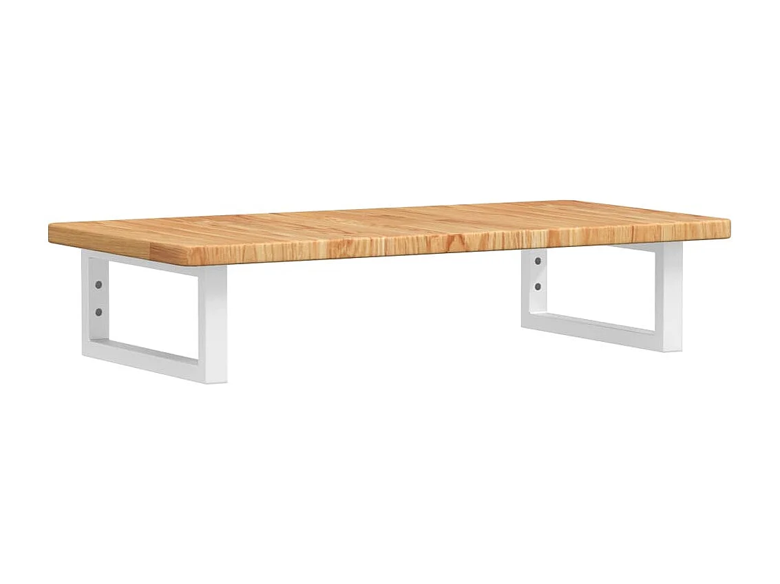 Estante de lavabo de pared de acero y madera maciza de roble