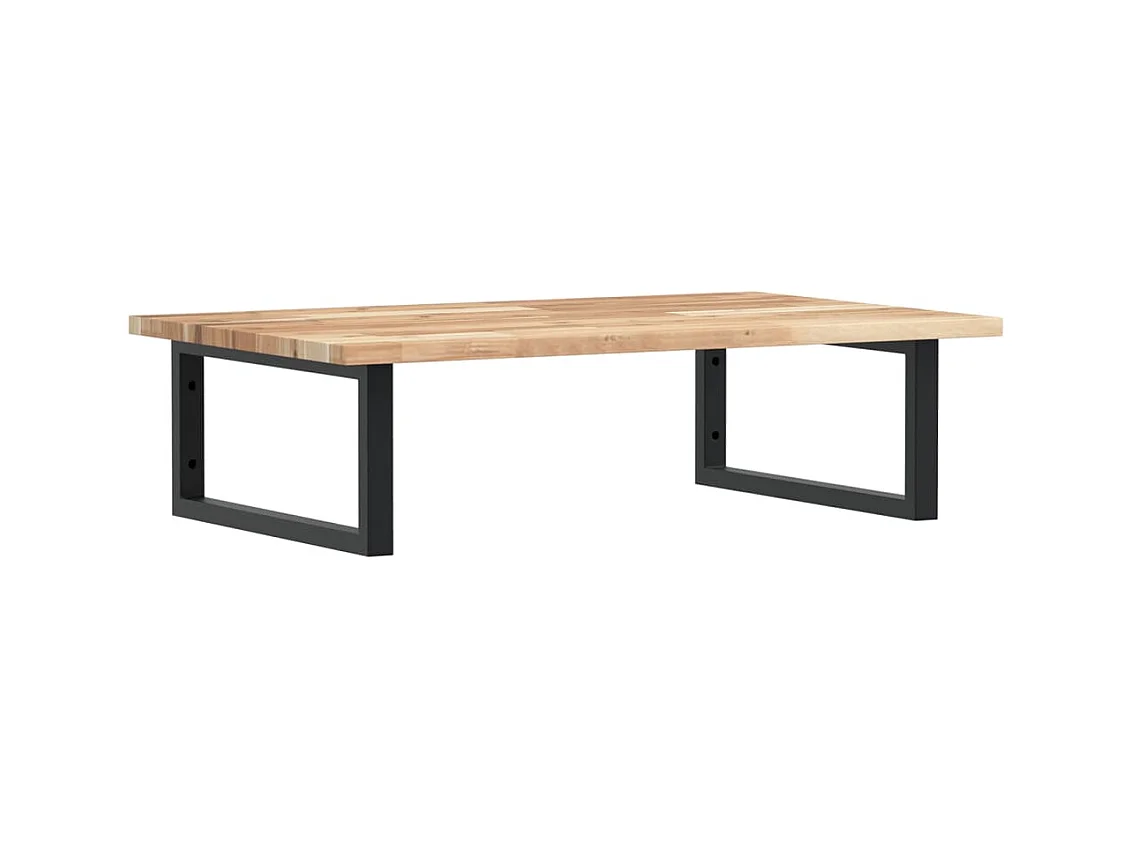 Étagère de vasque murale acier et bois massif d'acacia