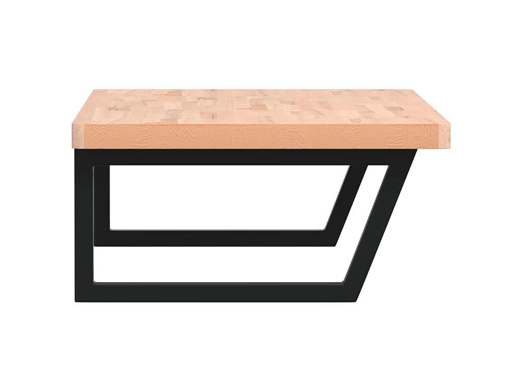 Waschbeckenregal Wandmontage Stahl und Massivholz Buche