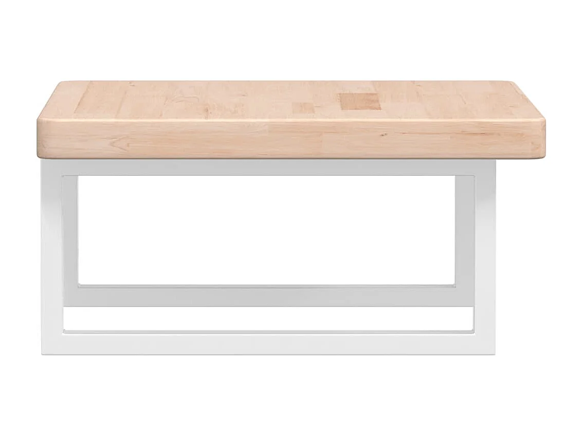 Estante de lavabo de pared de acero y madera maciza de roble