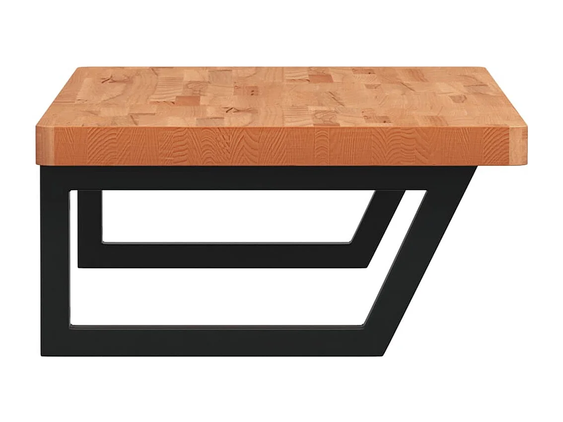 Waschbeckenregal Wandmontage Stahl und Massivholz Buche