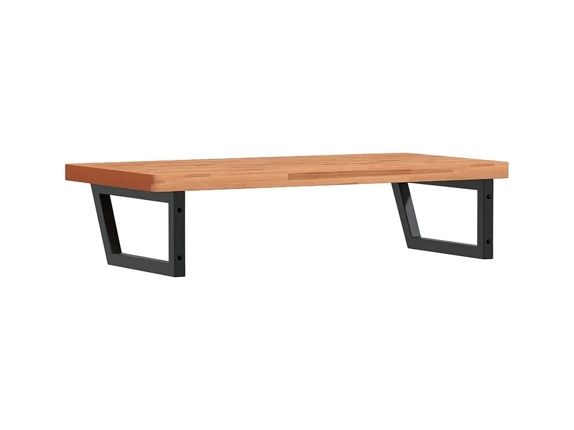 Ripiano a Parete per Lavabo in Acciaio e Massello di Faggio