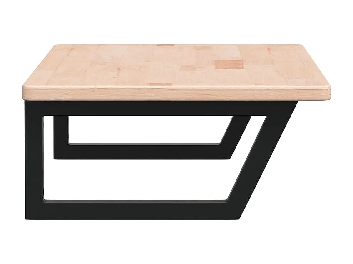 Ripiano a Parete per Lavabo in Acciaio e Massello di Rovere