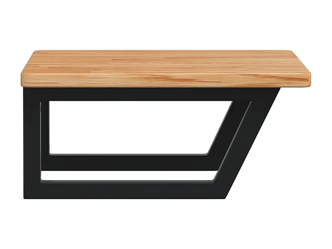 Étagère de vasque murale acier et bois de chêne massif