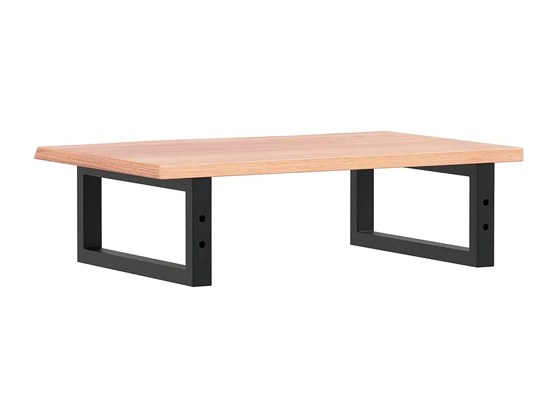 Waschtischplatte mit Halterung Stahl und Massivholz Eiche