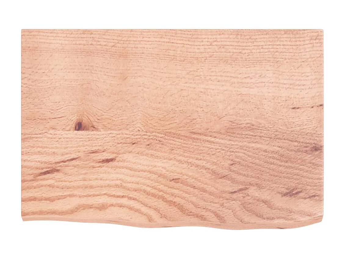 Waschtischplatte mit Halterung Stahl und Massivholz Eiche