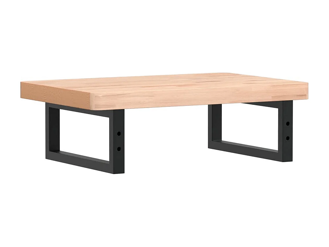 Étagère de vasque murale acier et bois massif de hêtre