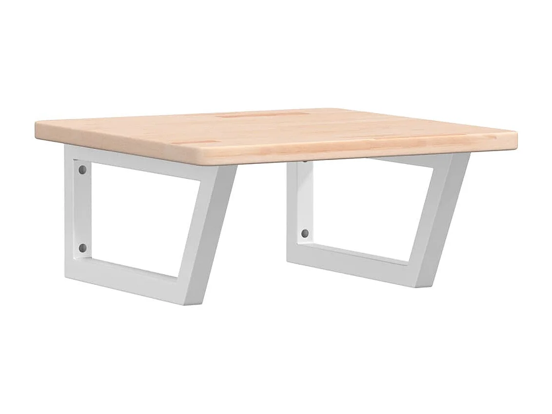 Étagère de vasque murale acier et bois de chêne massif