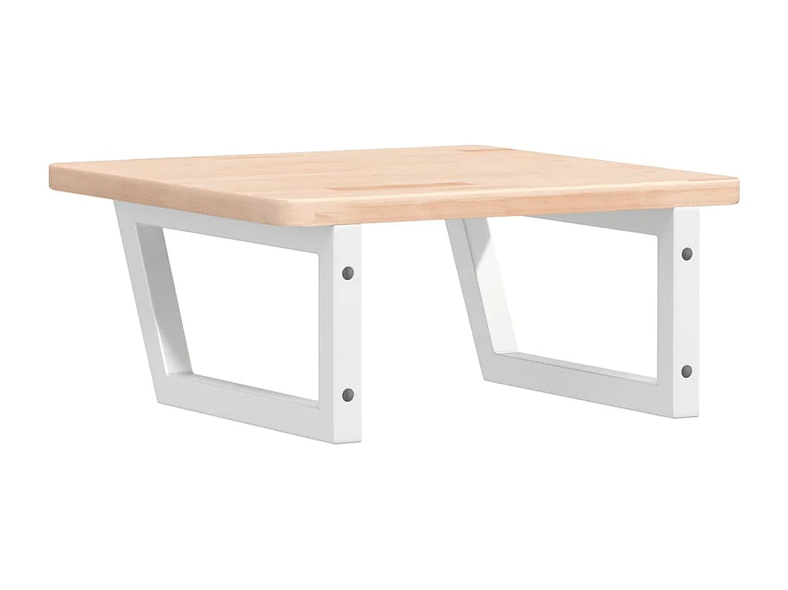 Étagère de vasque murale acier et bois de chêne massif