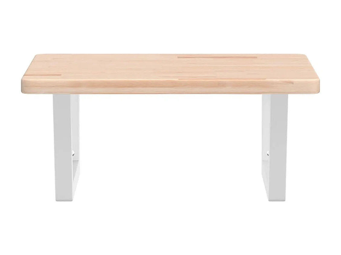 Estante de lavabo de pared de acero y madera maciza de roble