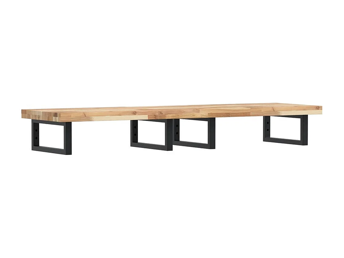 Badkamer wandschap staal en massief acaciahout