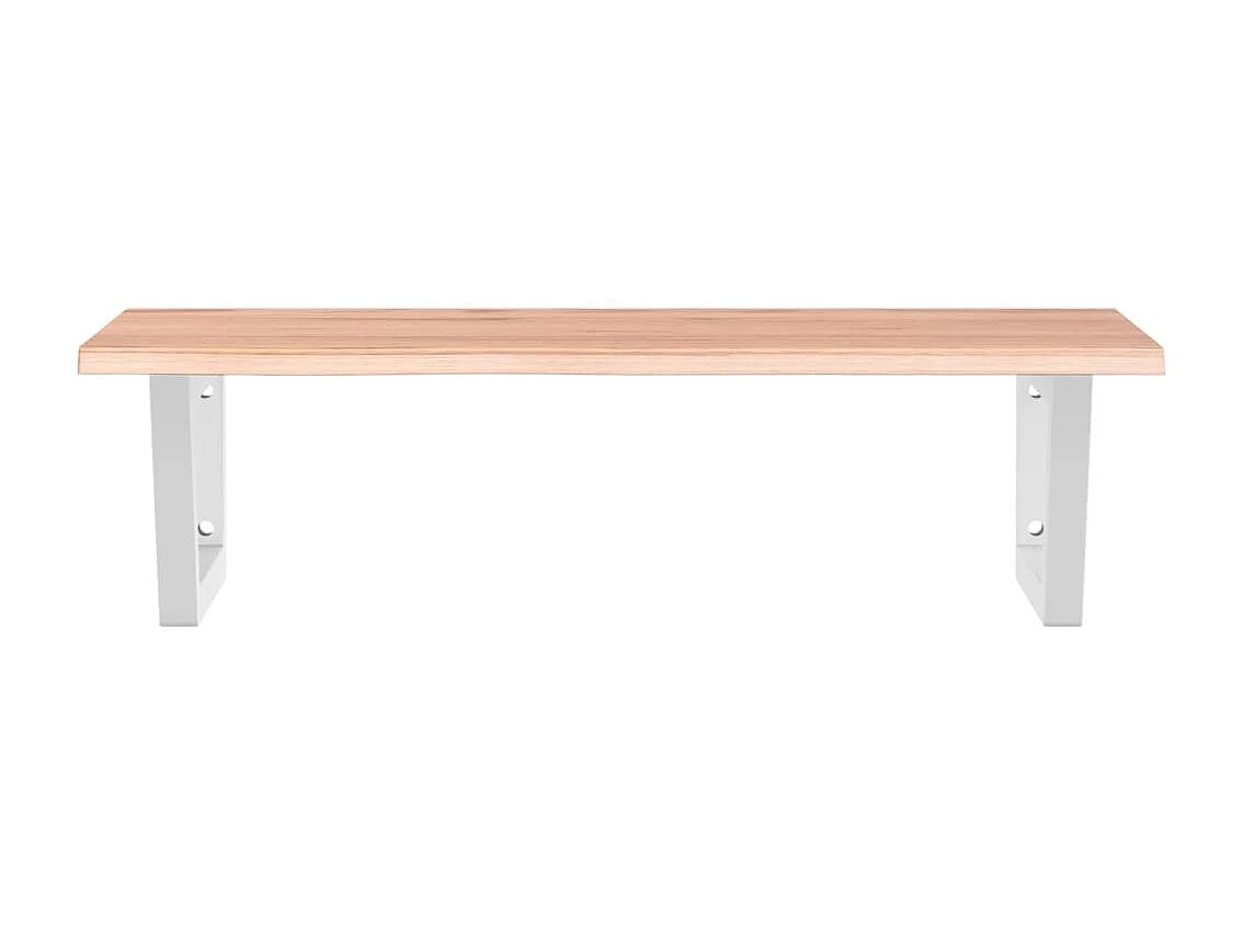 Étagère de vasque murale acier et bois de chêne massif