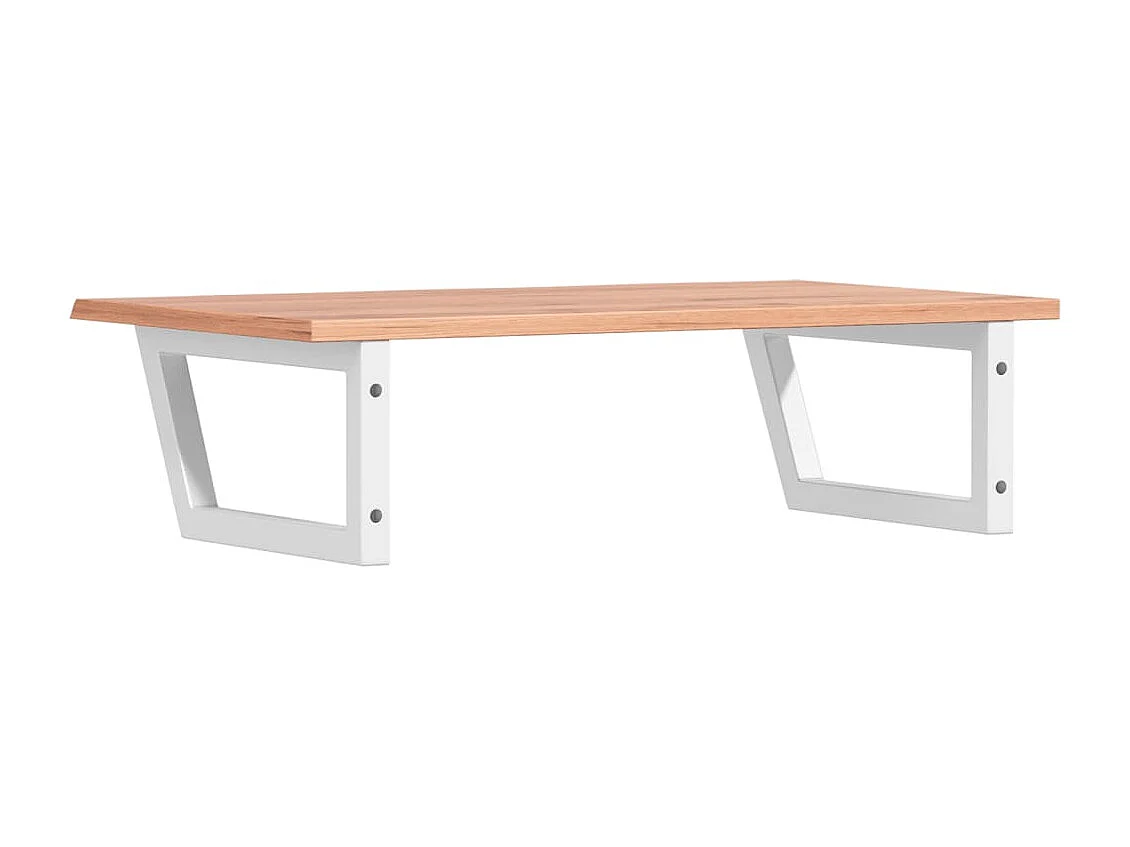 Étagère de vasque murale acier et bois de chêne massif