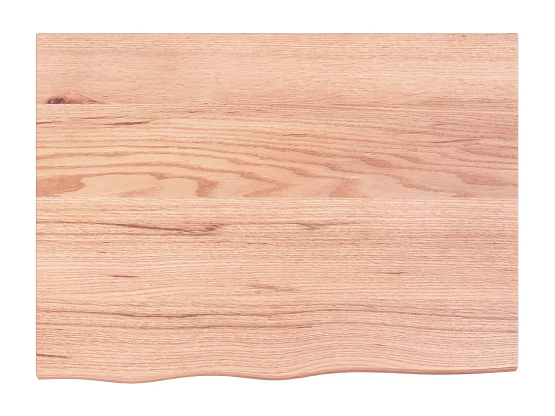 Ripiano a Parete per Lavabo in Acciaio e Massello di Rovere