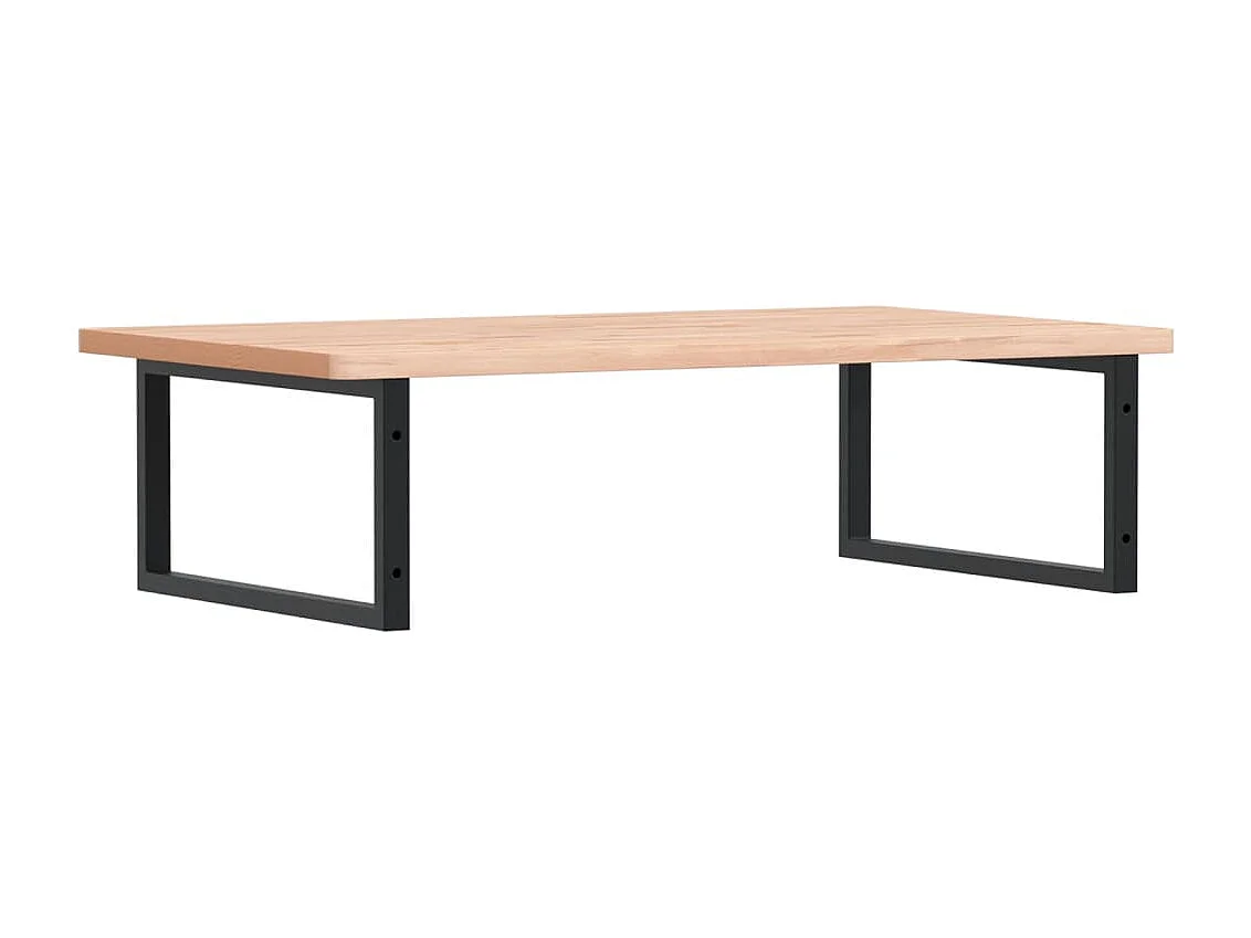 Étagère de vasque murale acier et bois massif de hêtre