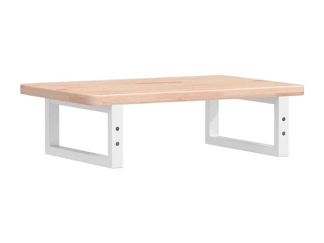 Ripiano a Parete per Lavabo in Acciaio e Massello di Rovere