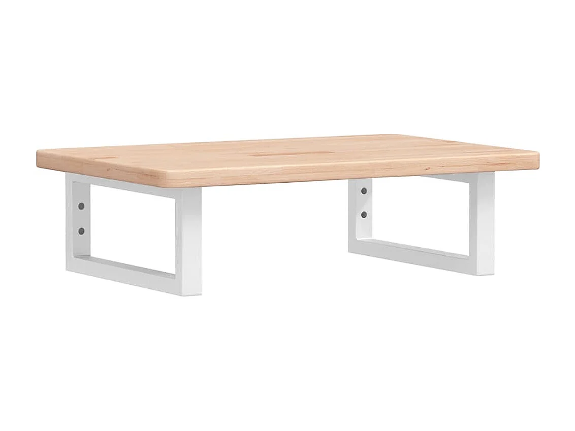 Étagère de vasque murale acier et bois de chêne massif