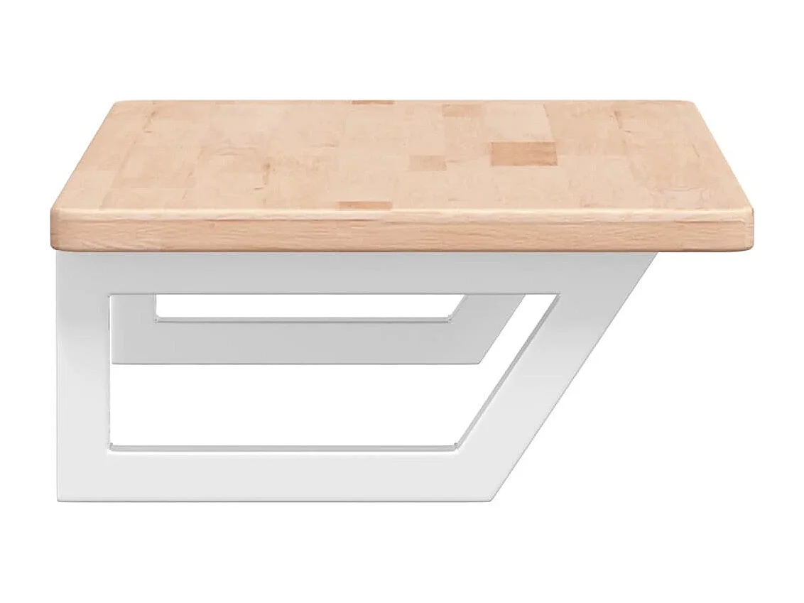 Étagère de vasque murale acier et bois de chêne massif