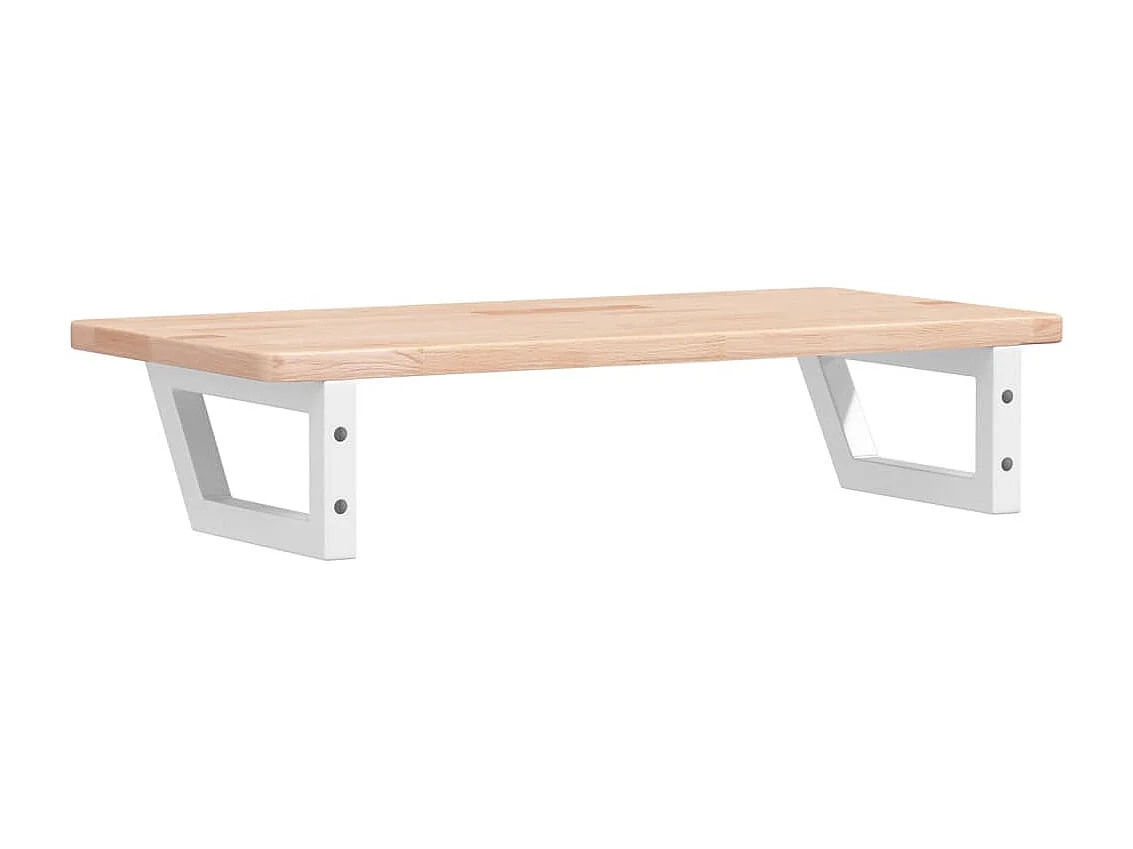 Étagère de vasque murale acier et bois de chêne massif