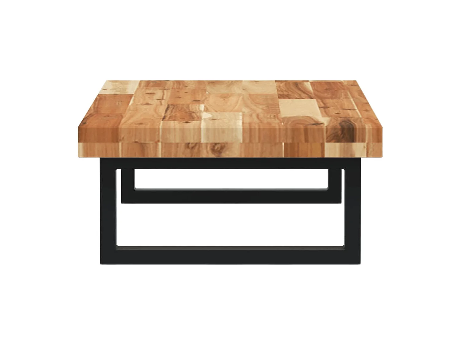 Estante de lavabo de pared acero y madera maciza de acacia