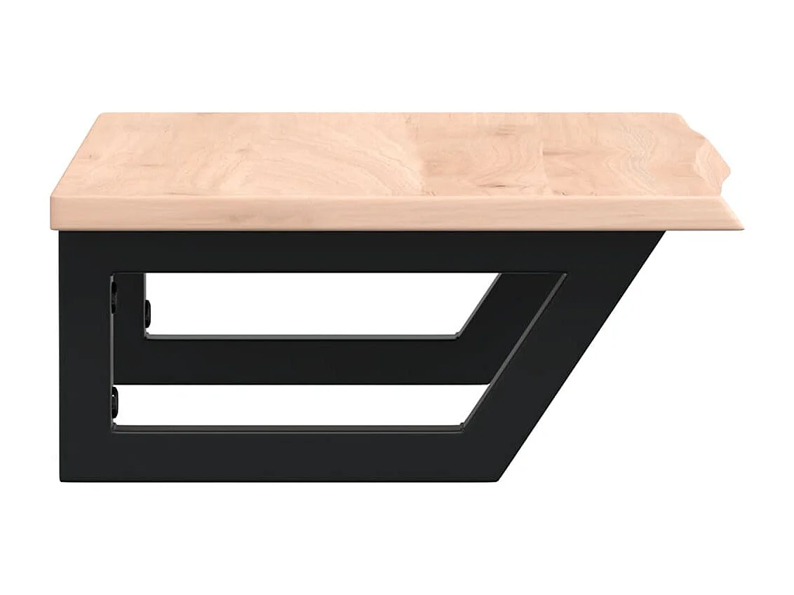 Badkamer wandschap staal en massief eikenhout