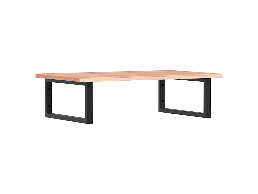 Waschtischplatte mit Halterung Stahl und Massivholz Eiche