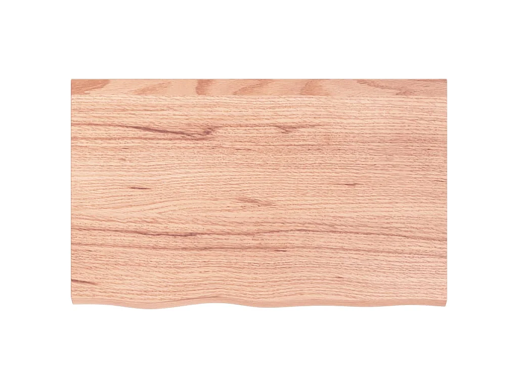 Waschtischplatte mit Halterung Stahl und Massivholz Eiche