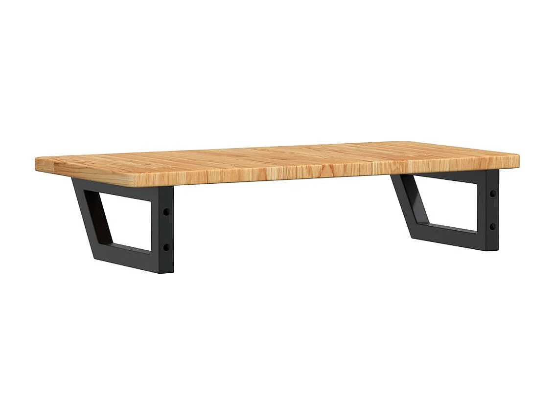 Étagère de vasque murale acier et bois de chêne massif