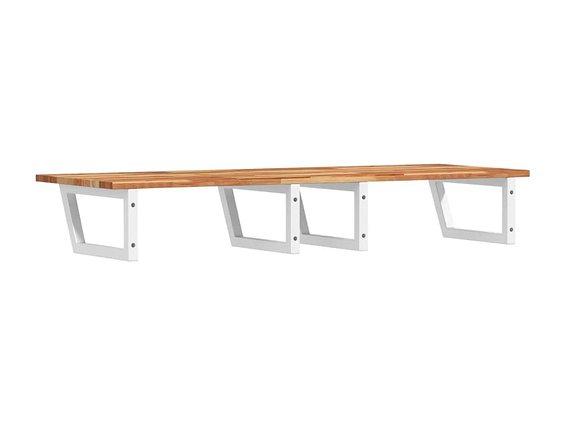 Waschbeckenregal Wandmontage Stahl und Akazienholz