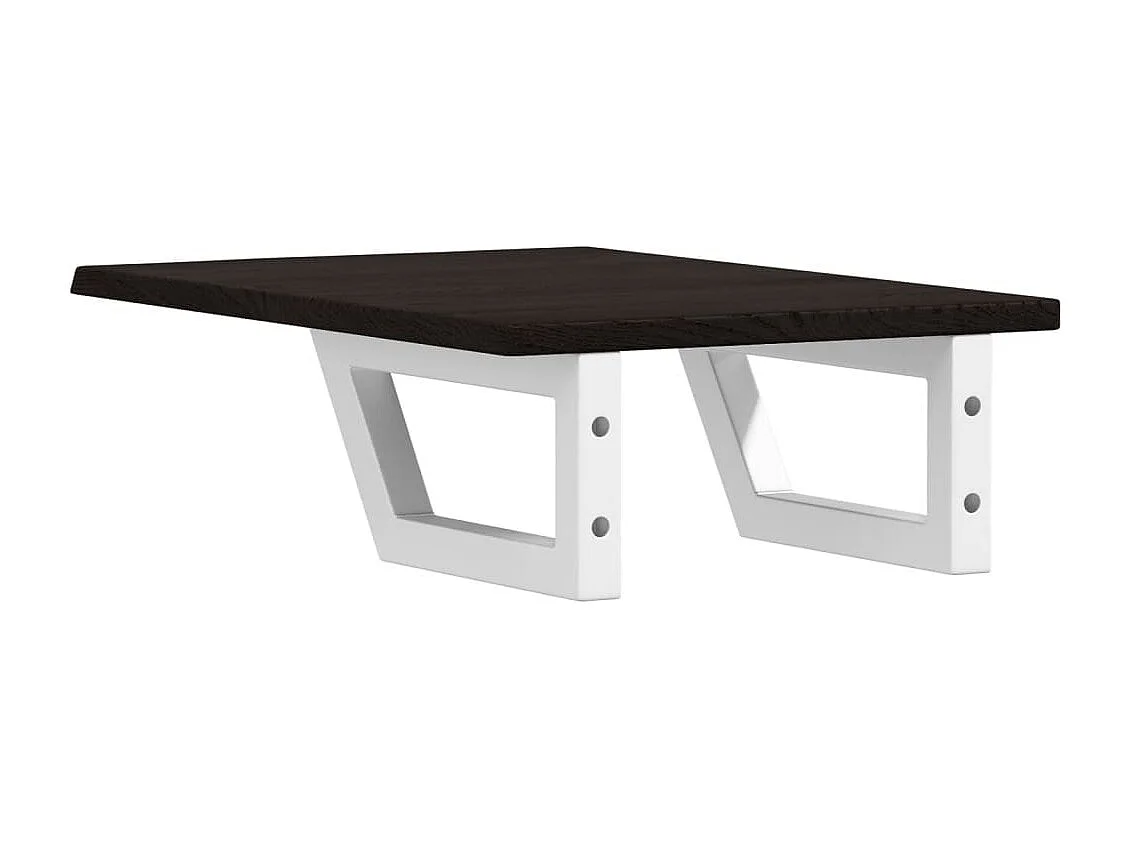 Waschtischplatte mit Halterung Stahl und Massivholz Eiche