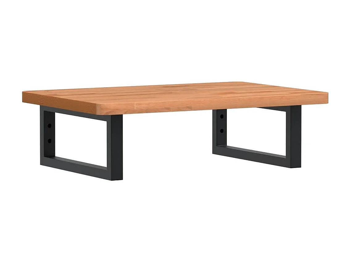 Étagère de vasque murale acier et bois massif de hêtre