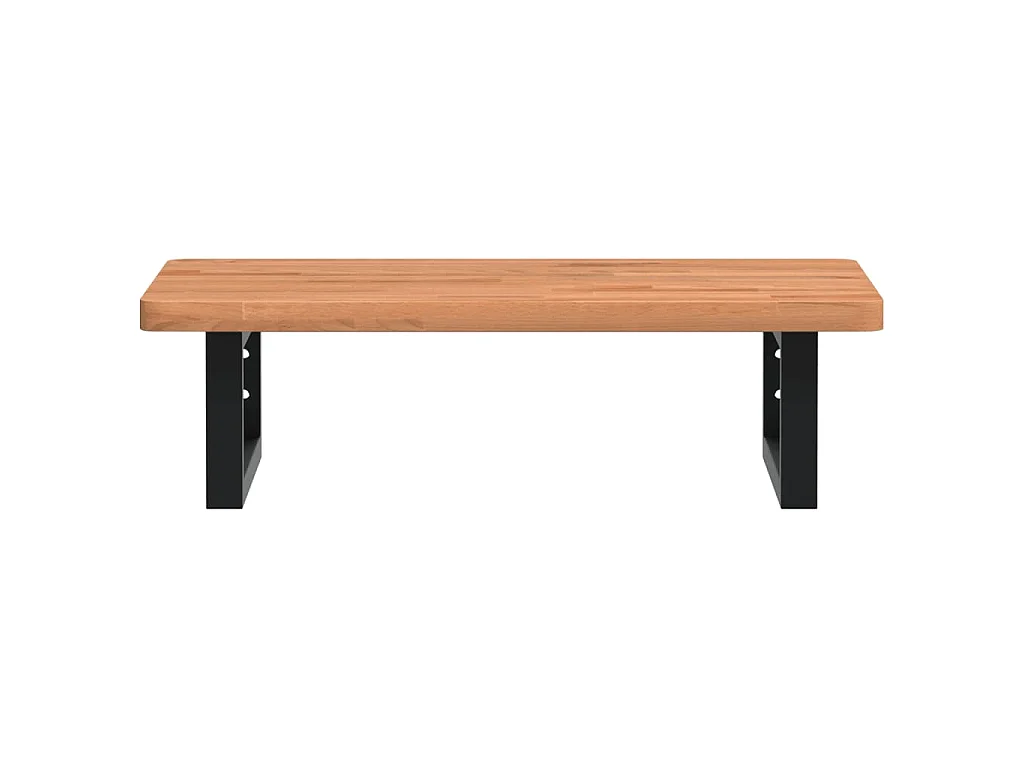 Badkamer wandschap staal en massief beukenhout