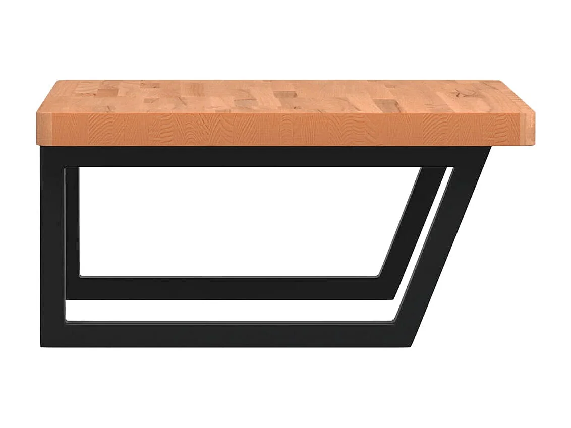 Badkamer wandschap staal en massief beukenhout