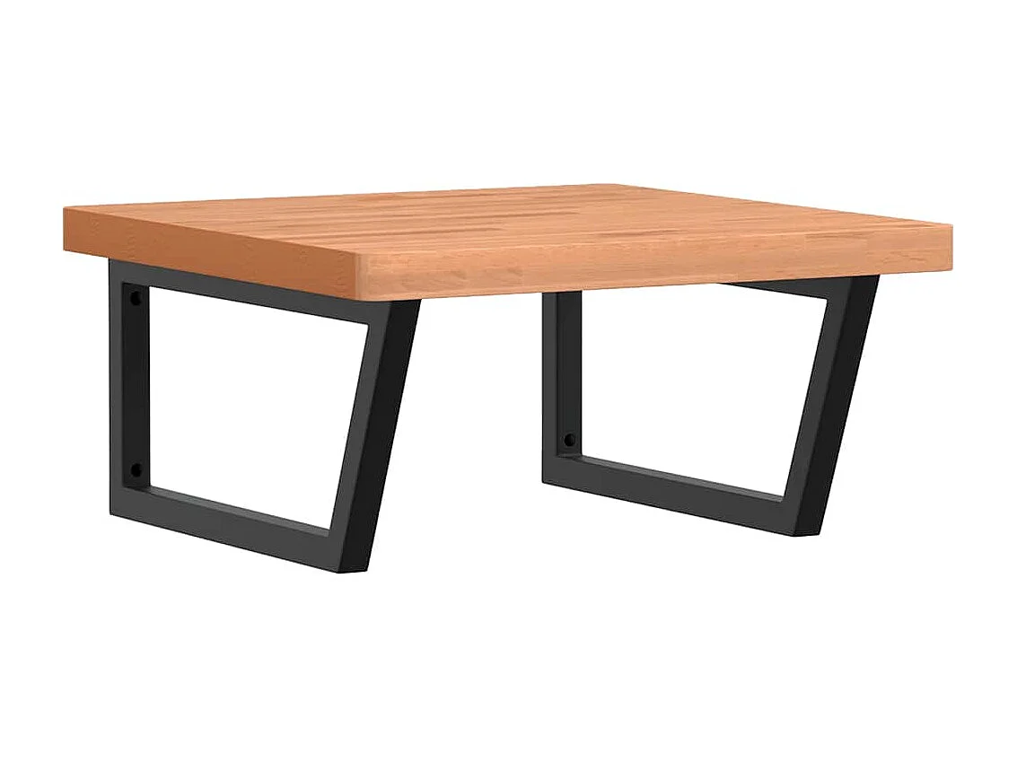 Badkamer wandschap staal en massief beukenhout