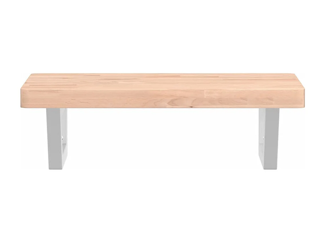 Estante de lavabo de pared de acero y madera maciza de haya