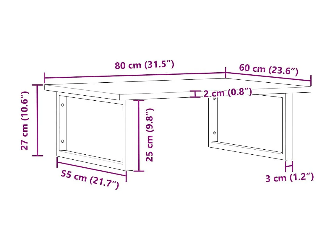Badkamer wandschap staal en massief acaciahout