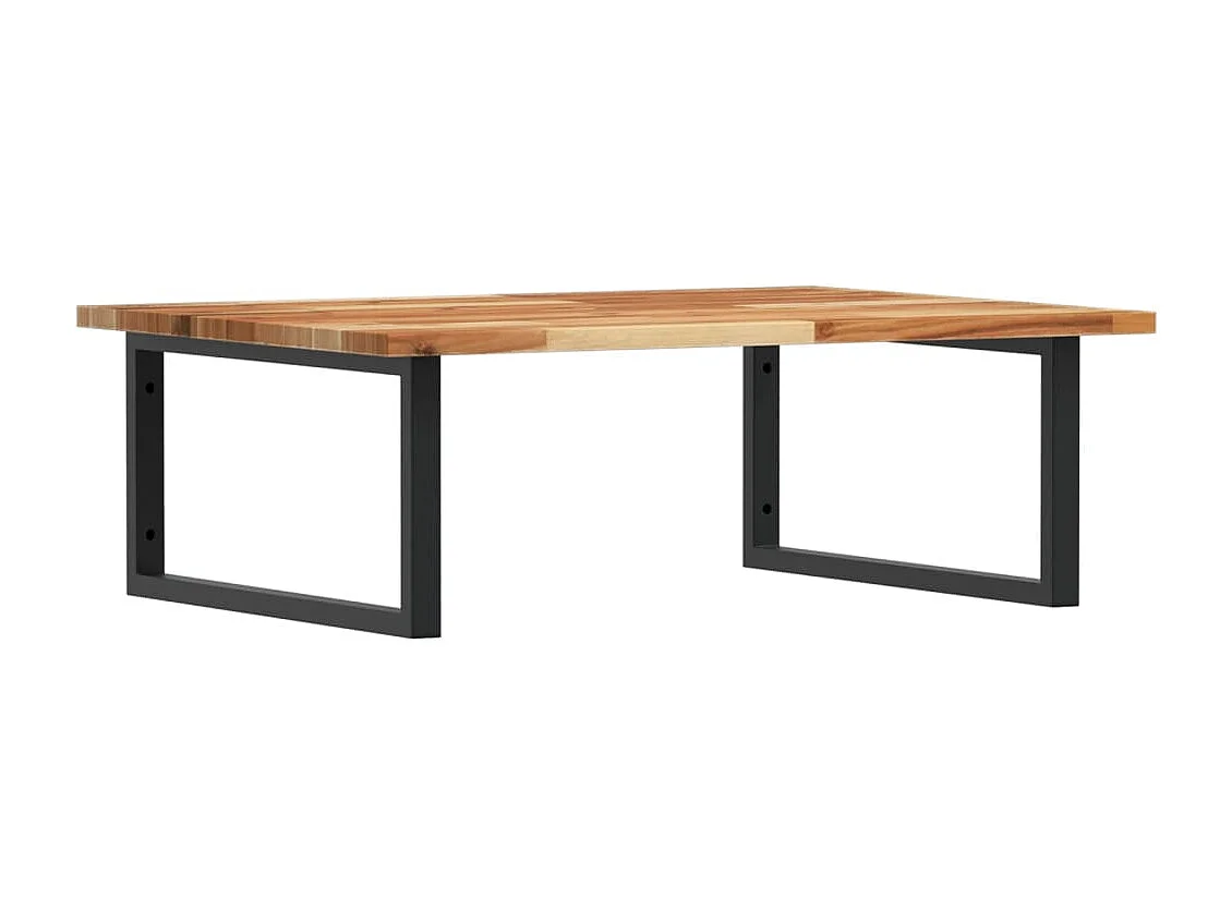 Estante de lavabo de pared acero y madera maciza de acacia