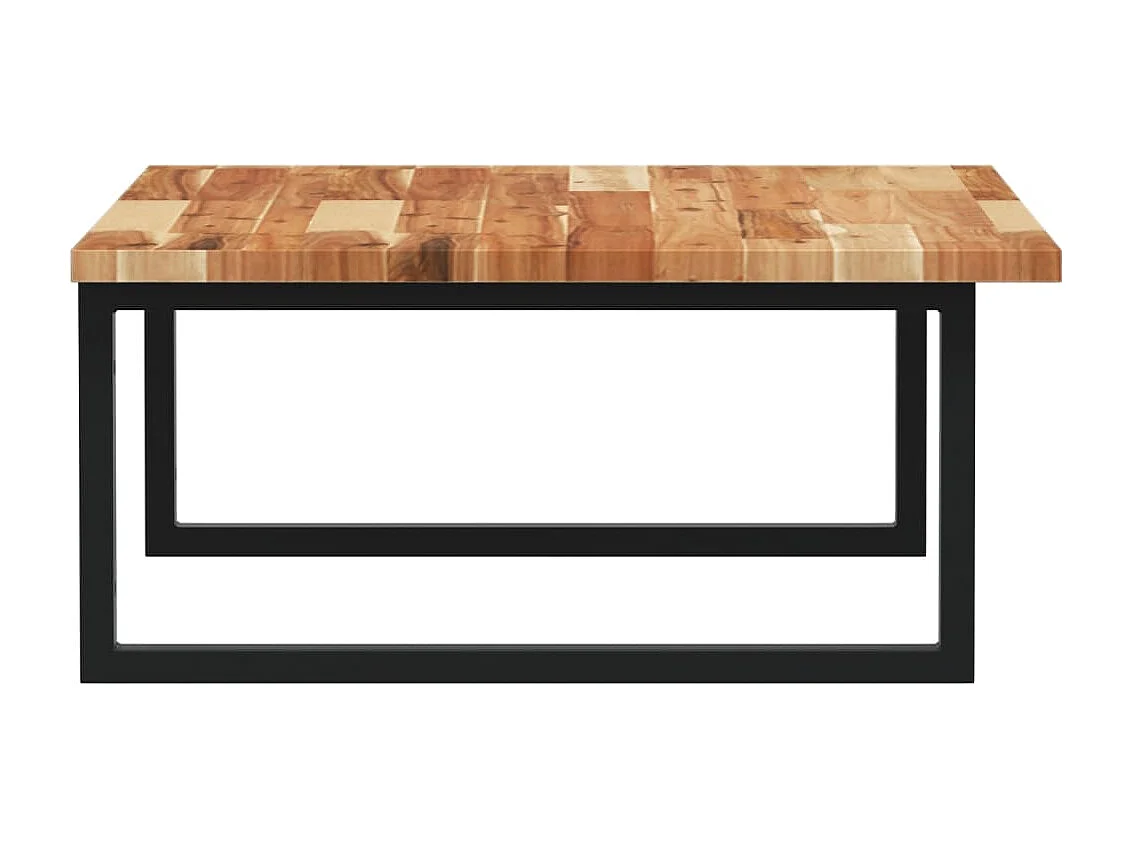 Estante de lavabo de pared acero y madera maciza de acacia