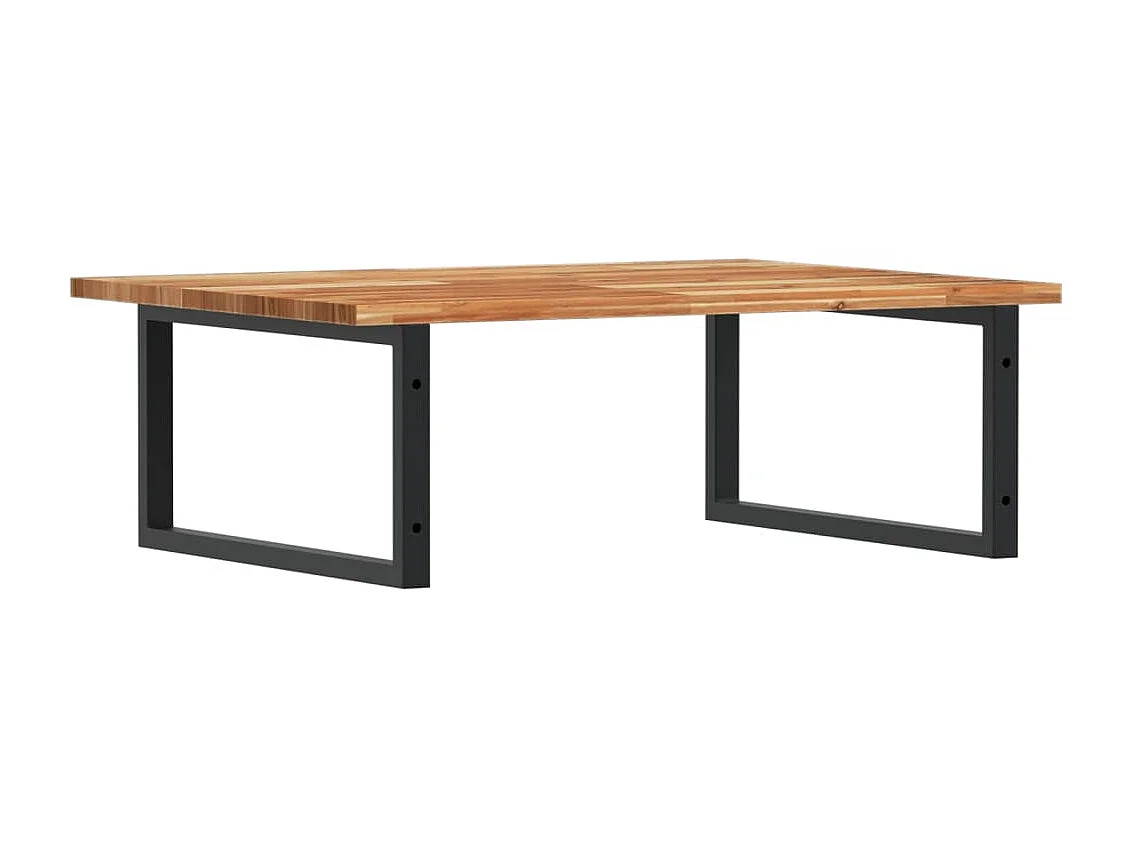 Estante de lavabo de pared acero y madera maciza de acacia